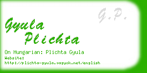 gyula plichta business card